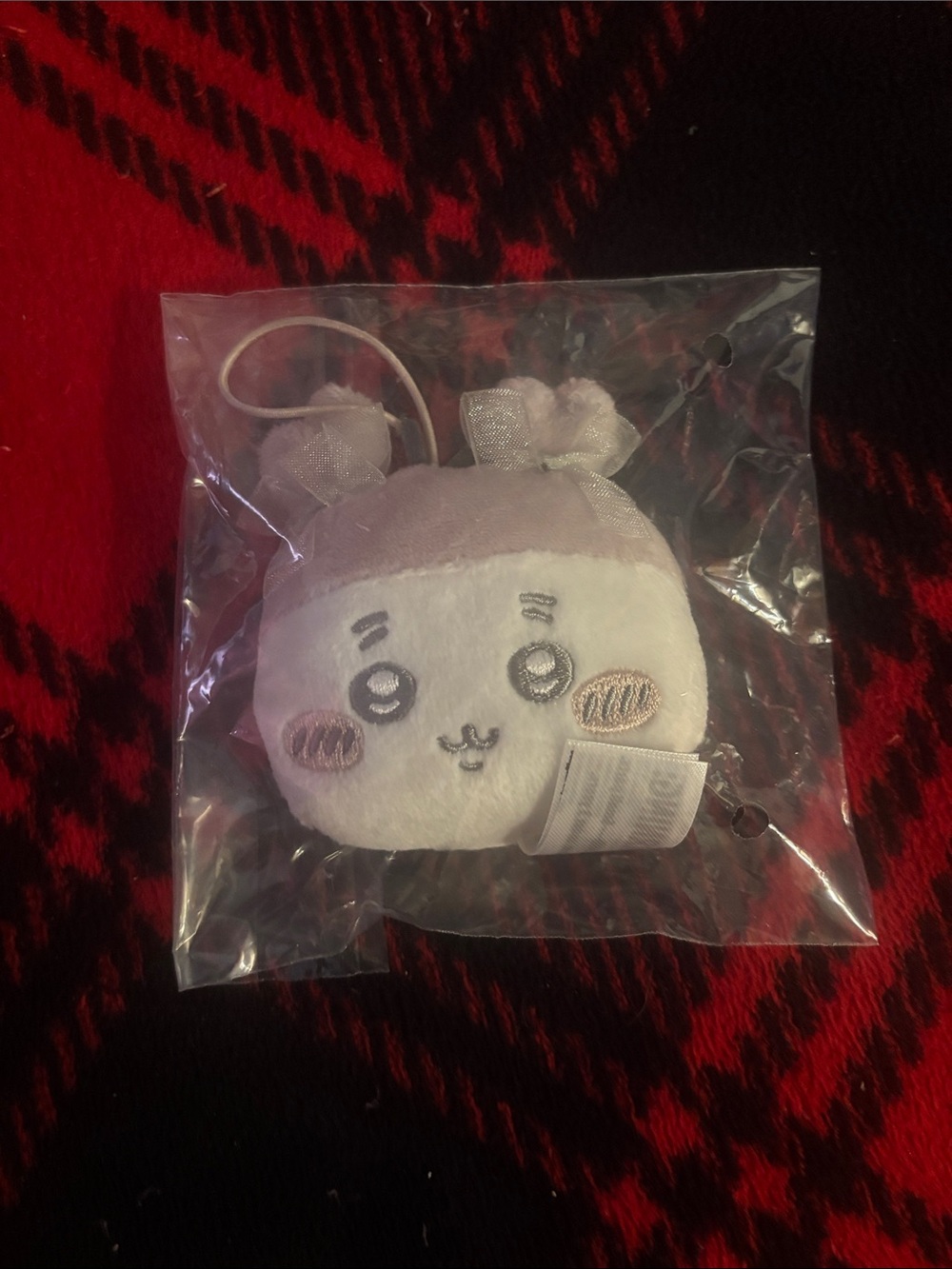 Plush Bunny Keychain - Pink and White Cute Face